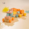Wooden sorting shape toy train