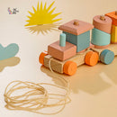 Wooden sorting shape toy train