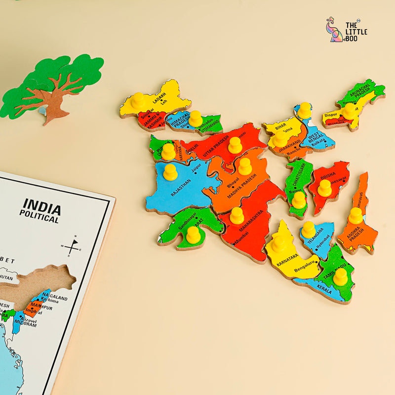 WOODEN INDIA MAP PUZZLE