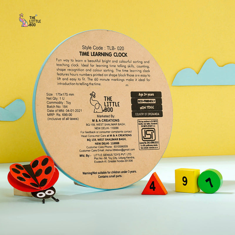 The Little boo Wooden Picture Educational Board for Kids (Clock-Puzzle)