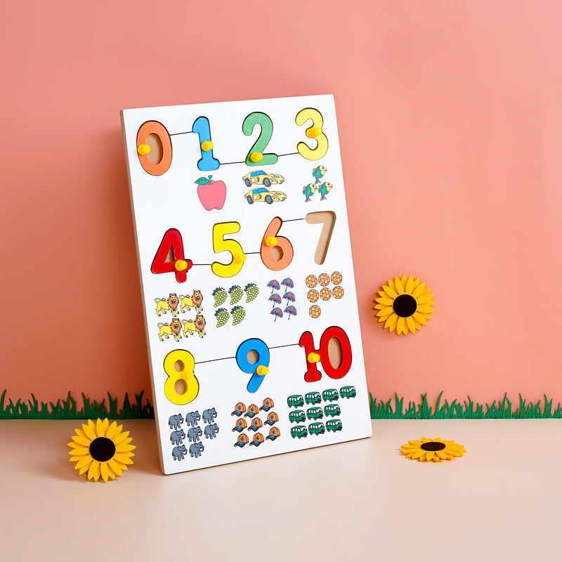 The Little boo Wooden Picture Educational Board for Kids (Numbers-Puzzle)