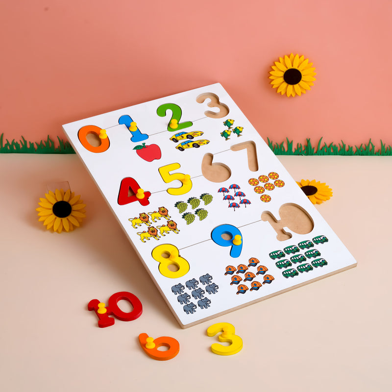 The Little boo Wooden Picture Educational Board for Kids (Numbers-Puzzle)
