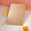 WOODEN TRACING BOARD- NUMBERS 0 TO 20