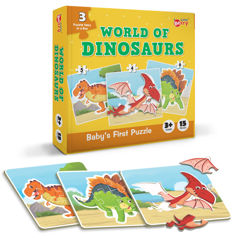 Baby’s First Puzzle Game: World of Dinosaurs - Fun & Educational Jigsaw Puzzle Set for Kid