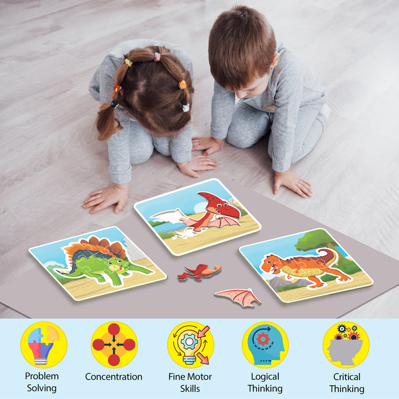 Baby’s First Puzzle Game: World of Dinosaurs - Fun & Educational Jigsaw Puzzle Set for Kid