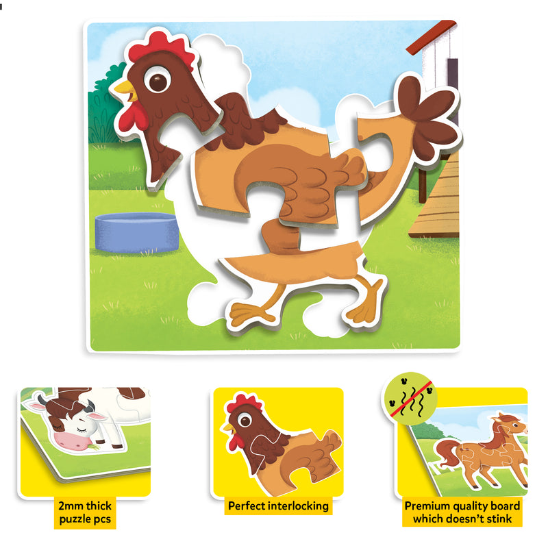 Baby’s First Puzzle Game: Farm Animals - Fun & Educational Jigsaw Puzzle Set for Kid