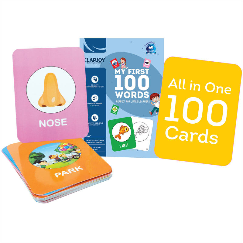 Clapjoy My First 100 Words flash cards for kids of age 1 years and Above