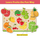 Little Berry Fruits Wooden Puzzle Tray - Knob and Peg Puzzle Multicolour - 26 Pegs