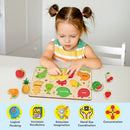 Little Berry Fruits Wooden Puzzle Tray - Knob and Peg Puzzle Multicolour - 26 Pegs