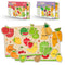 Little Berry My First Wooden Puzzle Tray (Set of 2): Fruits & Vegetables  - Knob and Peg Puzzle Multicolour - 36 Pegs