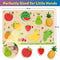 Little Berry My First Wooden Puzzle Tray (Set of 2): Fruits & Vegetables  - Knob and Peg Puzzle Multicolour - 36 Pegs