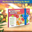 Little Berry My First Wooden Puzzle Tray (Set of 2): Fruits & Vegetables  - Knob and Peg Puzzle Multicolour - 36 Pegs