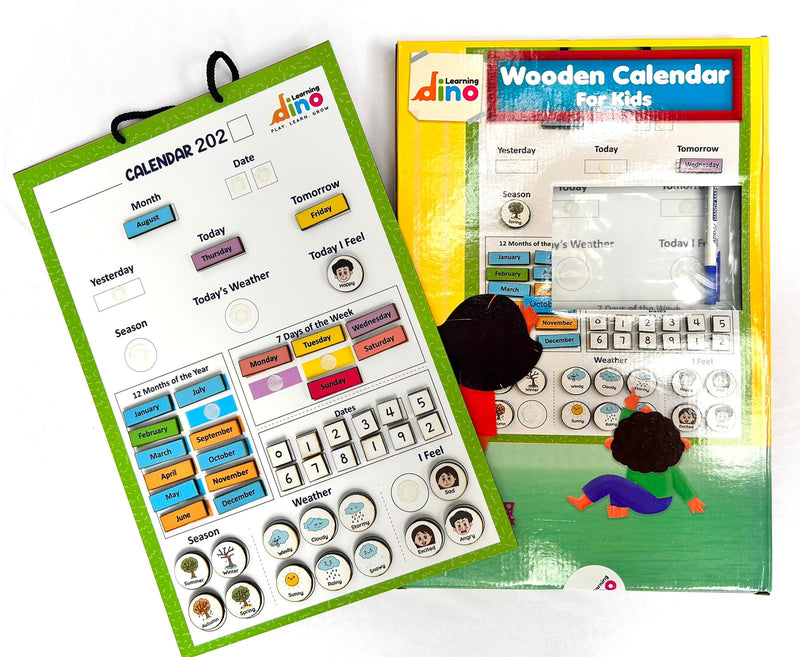 Wooden Calendar For kids ( Green)