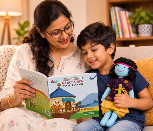 Krishna & Garuda Sen : Mighty Explorer Gift Combo | Krishna Cloth Doll and Garuda Sen Storybook Gift Combo for Kids | Mighty Explorers Steady Focus Value Story | Indian Mythology-Inspired Toy and Book Set | Ages 3–8