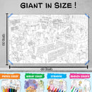 GIANT JUNGLE SAFARI COLOURING POSTER, GIANT AT THE MALL COLOURING POSTER, GIANT PRINCESS CASTLE COLOURING POSTER and GIANT CIRCUS COLOURING POSTER | Set of 4 Posters I Giant Coloring Posters Master Collection