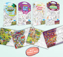 GIANT JUNGLE SAFARI COLOURING POSTER, GIANT AT THE MALL COLOURING POSTER, GIANT PRINCESS CASTLE COLOURING POSTER and GIANT CIRCUS COLOURING POSTER | Set of 4 Posters I Giant Coloring Posters Master Collection