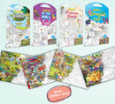 GIANT JUNGLE SAFARI COLOURING POSTER, GIANT AT THE MALL COLOURING POSTER, GIANT PRINCESS CASTLE COLOURING POSTER and GIANT DRAGON COLOURING POSTER | Gift Pack of 4 Posters I  Coloring Posters jumbo Pack