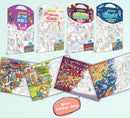 GIANT AT THE MALL COLOURING POSTER, GIANT PRINCESS CASTLE COLOURING POSTER, GIANT CIRCUS COLOURING POSTER and GIANT SPACE COLOURING POSTER | Set of 4 Posters I Coloring Posters Super Bundle