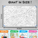 GIANT AT THE MALL COLOURING POSTER, GIANT PRINCESS CASTLE COLOURING POSTER, GIANT CIRCUS COLOURING POSTER and GIANT SPACE COLOURING POSTER | Set of 4 Posters I Coloring Posters Super Bundle