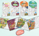 GIANT PRINCESS CASTLE COLOURING POSTER, GIANT CIRCUS COLOURING POSTER, GIANT DINOSAUR COLOURING POSTER and GIANT AMUSEMENT PARK COLOURING POSTER | Combo pack of 4 Posters I giant coloring posters for classroom