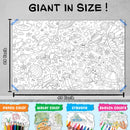 GIANT AMUSEMENT PARK COLOURING POSTER, GIANT SPACE COLOURING POSTER, GIANT UNDER THE OCEAN COLOURING POSTER and GIANT DRAGON COLOURING POSTER | Gift Pack of 4 Posters I best gift pack for siblings