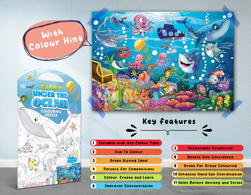 GIANT PRINCESS CASTLE COLOURING , GIANT CIRCUS COLOURING , GIANT DINOSAUR COLOURING , GIANT AMUSEMENT PARK COLOURING , GIANT SPACE COLOURING  and GIANT UNDER THE OCEAN COLOURING  | Set of 6  I Best Engaging Products For Children