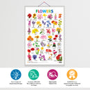 Set of 3 Fruits, Vegetables and Flowers Early Learning Educational Charts for Kids | 20"X30" inch |Non-Tearable and Waterproof | Double Sided Laminated | Perfect for Homeschooling, Kindergarten and Nursery Students