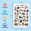 Set of 3 Vegetables, Domestic Animals and Pets and Wild Animals Early Learning Educational Charts for Kids | 20"X30" inch |Non-Tearable and Waterproof | Double Sided Laminated | Perfect for Homeschooling, Kindergarten and Nursery Students