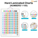 Set of 3 Vegetables, Domestic Animals and Pets and Numbers 1-100 Early Learning Educational Charts for Kids | 20"X30" inch |Non-Tearable and Waterproof | Double Sided Laminated | Perfect for Homeschooling, Kindergarten and Nursery Students