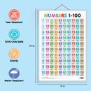 Set of 3 Vegetables, Domestic Animals and Pets and Numbers 1-100 Early Learning Educational Charts for Kids | 20"X30" inch |Non-Tearable and Waterproof | Double Sided Laminated | Perfect for Homeschooling, Kindergarten and Nursery Students