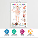 Set of 6 Parts of the Body, Transport, MATHS KEYWORDS, MONTHS OF THE YEAR AND DAYS OF THE WEEK, DAILY ROUTINE and PHONICS - 1 Early Learning Educational Charts for Kids