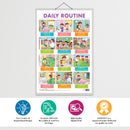 Set of 6 TIME, DAILY ROUTINE, NURSERY RHYMES, PREPOSITIONS, PHONICS - 1 and PHONICS - 2 Early Learning Educational Charts for Kids