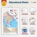 GOWOO - 2 IN 1 INDIA POLITICAL AND PHYSICAL MAP IN ENGLISH