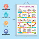 Set of 3 ADDITION, NUMBERS AND FRACTIONS and PREPOSITIONS Early Learning Educational Charts for Kids | 20"X30" inch |Non-Tearable and Waterproof | Double Sided Laminated | Perfect for Homeschooling, Kindergarten and Nursery Students