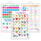 Set of 3 NUMBERS AND FRACTIONS, MATHS KEYWORDS and PHONICS - 2 Early Learning Educational Charts for Kids | 20"X30" inch |Non-Tearable and Waterproof | Double Sided Laminated | Perfect for Homeschooling, Kindergarten and Nursery Students