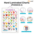 Set of 3 NUMBERS AND FRACTIONS, MATHS KEYWORDS and PHONICS - 2 Early Learning Educational Charts for Kids | 20"X30" inch |Non-Tearable and Waterproof | Double Sided Laminated | Perfect for Homeschooling, Kindergarten and Nursery Students