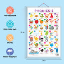 Set of 3 NUMBERS AND FRACTIONS, MATHS KEYWORDS and PHONICS - 2 Early Learning Educational Charts for Kids | 20"X30" inch |Non-Tearable and Waterproof | Double Sided Laminated | Perfect for Homeschooling, Kindergarten and Nursery Students