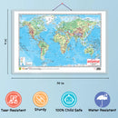 GOWOO - 2 IN 1 WORLD POLITICAL AND PHYSICAL MAP IN HINDI