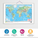 GOWOO - 2 IN 1 WORLD POLITICAL AND PHYSICAL MAP IN HINDI