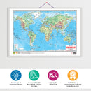 GOWOO - 2 IN 1 WORLD POLITICAL AND PHYSICAL MAP IN HINDI