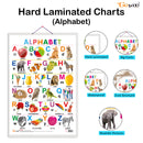 Set of 4 Alphabet, Fruits, Vegetables and Flowers Early Learning Educational Charts for Kids | 20"X30" inch |Non-Tearable and Waterproof | Double Sided Laminated | Perfect for Homeschooling, Kindergarten and Nursery Students