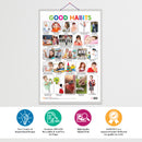 Set of 4 Alphabet, Fruits, Vegetables and Good Habits Early Learning Educational Charts for Kids | 20"X30" inch |Non-Tearable and Waterproof | Double Sided Laminated | Perfect for Homeschooling, Kindergarten and Nursery Students