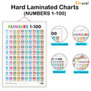 Set of 4 Wild Animals, Birds, Flowers and Numbers 1-100 Early Learning Educational Charts for Kids | 20"X30" inch |Non-Tearable and Waterproof | Double Sided Laminated | Perfect for Homeschooling, Kindergarten and Nursery Students