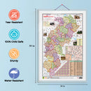 Set of 2 | 2 IN 1 CHATTISGARH POLITICAL Map AND PHYSICAL Map IN ENGLISH and 2 IN 1 CHATTISGARH POLITICAL Map AND PHYSICAL Map IN HINDI Educational Charts