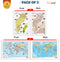 Set of 2 | 2 IN 1 CHATTISGARH POLITICAL AND PHYSICAL Map IN ENGLISH and 2 IN 1 WORLD POLITICAL AND PHYSICAL MAP IN ENGLISH Educational Charts