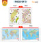 Set of 2 | 2 IN 1 CHATTISGARH POLITICAL AND PHYSICAL Map IN HINDI and 2 IN 1 WORLD POLITICAL AND PHYSICAL MAP IN HINDI Educational Charts