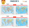 Set of 2 | 2 IN 1 WORLD POLITICAL AND PHYSICAL MAP IN ENGLISH and 2 IN 1 WORLD POLITICAL AND PHYSICAL MAP IN HINDI Educational Charts