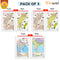 Set of 3 | 2 IN 1 CHATTISGARH POLITICAL AND PHYSICAL IN ENGLISH, 2 IN 1 CHATTISGARH POLITICAL AND PHYSICAL IN HIND and 2 IN 1 INDIA POLITICAL AND PHYSICAL MAP IN ENGLISH Educational Charts