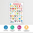 Set of 2 | 2 IN 1 NUMBER & FRACTIONS AND MATHS KEYWORDS and 2 IN 1 PHONICS 1 AND PHONICS 2 Early Learning Educational Charts for Kids