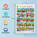 Set of 2 | 2 IN 1 COLOURS AND SHAPES and 2 IN 1 BENNY IS SAD AND BENNY IS SHY Early Learning Educational Charts for Kids